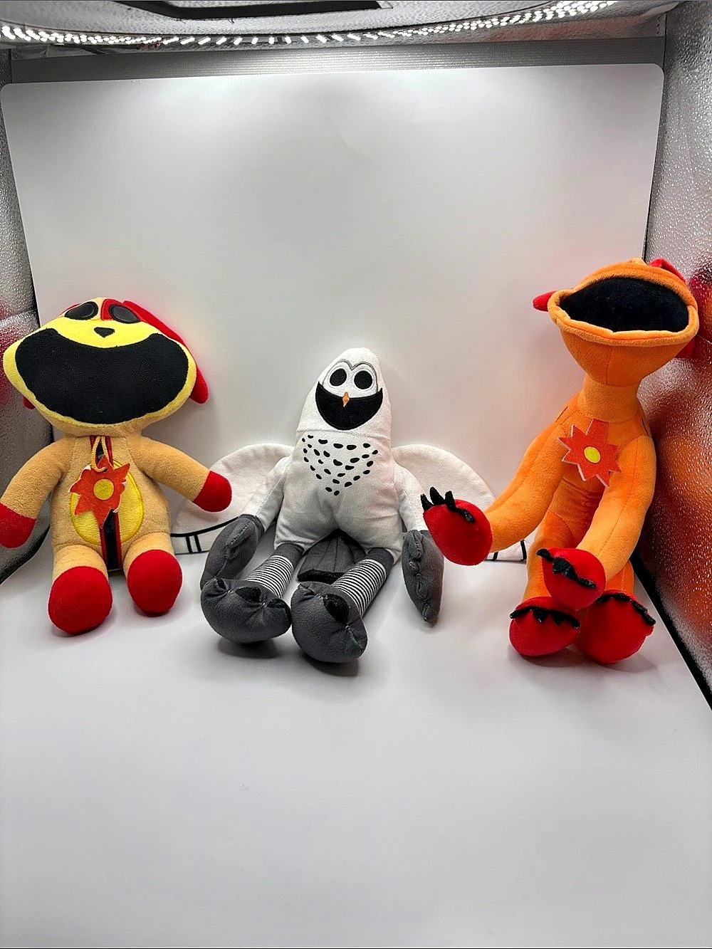 Lot of 3 Plush Smiling critters Stuffed Animals Toy Creatures 11” multicolour